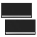 Ver imagem 1 de Kit 02 Armários Aéreo Geladeira Cozinha Andréia 60cm 01 Porta Preto - Desk Design