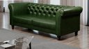 Ver imagem 3 de Sofá Decorativo Sala de Estar Chesterfield 3 Lugares 220cm Couro Verde Esmeralda - Mozzelar