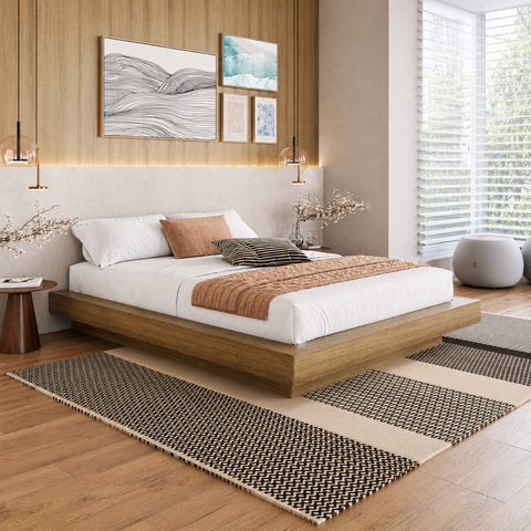 Cama Casal Queen Suspensa Zurique CZ1160  Mel - Art In Móveis