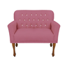 Namoradeira Sofá Poltrona Estofada Decorativa Para Consultório Anitta Suede Rosa Barbie DL Decor - 1