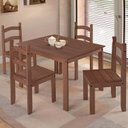 Ver imagem 2 de Conjunto de Mesa com 4 Cadeiras em Madeira Maciça Cor Chocolate