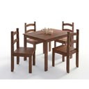 Ver imagem 6 de Conjunto de Mesa com 4 Cadeiras em Madeira Maciça Cor Chocolate