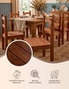 Ver imagem 3 de Conjunto de Mesa com 4 Cadeiras em Madeira Maciça Cor Chocolate