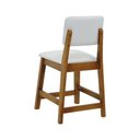 Ver imagem 4 de Kit 2 Banquetas Baixa/cadeira Paris Assento e Encosto Estofado - Amêndoa - Assento Est. Corano Bege
