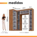 Ver imagem 3 de Guarda Roupas Modulado Closet de Canto Quarto Completo 7 Portas Espaço Cama Solteiro 0,88m Madrid
