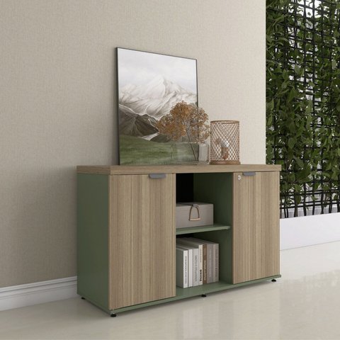 Armário para Escritório com 2 Portas com Chave 121,5cm PE40 Branco
