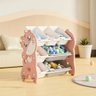Estante Caixa Organizador de Brinquedos Baú Infantil 3 Prateleiras Porta Treco Multiuso Bebê Rosa Gi - 4