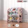 Estante Caixa Organizador de Brinquedos Baú Infantil 3 Prateleiras Porta Treco Multiuso Bebê Rosa Gi - 5