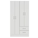 Ver imagem 1 de Guarda Roupa Solteiro 4 Portas 2 Gavetas Panama 170cm Rp4020 Cor Branco - Fellicci Móveis