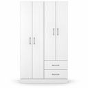 Ver imagem 2 de Guarda-Roupa Solteiro Panamá 170cm 4 Portas 2 Gavetas Branco - Fellicci Móveis