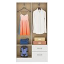 Ver imagem 4 de Guarda Roupa Solteiro 4 Portas 2 Gavetas Panama 170cm Rp4020 Cor Branco - Fellicci Móveis