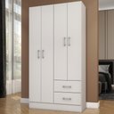 Ver imagem 3 de Guarda Roupa Solteiro 4 Portas 2 Gavetas Panama 170cm Rp4020 Cor Branco - Fellicci Móveis