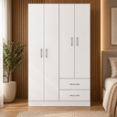 Ver imagem 1 de Guarda-Roupa Solteiro Panamá 170cm 4 Portas 2 Gavetas Branco - Fellicci Móveis