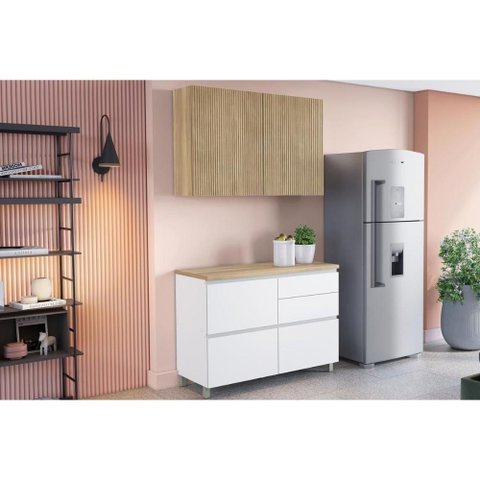 Cozinha Modulada Nesher 2 Peças Rainha CZ430 Branca/Nature