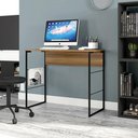 Ver imagem 1 de Mesa para Escritório Estilo Industrial Linha Fabrick 90cm Marrom e Preto