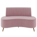 Ver mais imagens de Sofá 2 Lugares para Sala Living 160cm Pés Palito Tamar K04 Veludo Rosê - Mpozenato