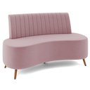 Ver imagem 1 de Sofá 2 Lugares para Sala Living 160cm Pés Palito Tamar K04 Veludo Rosê - Mpozenato