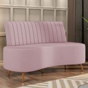 Ver imagem 2 de Sofá 2 Lugares para Sala Living 160cm Pés Palito Tamar K04 Veludo Rosê - Mpozenato