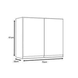 Armário Aéreo Karen 70 Cm Com 2 Portas Malbec Avelã - 2