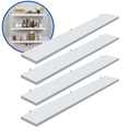 Ver imagem 2 de Kit 4 Prateleira Branca 70X10 + Suporte Flutuante Mdf Organizadora Decoração Cozinha Banheiro Sala