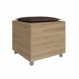 Mesa Lateral com Nicho para Pet Almofada em Corino - 5 Mesa Lateral com Nicho para Pet Almofada em Corino - 5