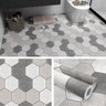 Adesivo Vinilico Lavavel para Piso Texturizado Hexágono Cinza - 2