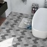 Adesivo Vinilico Lavavel para Piso Texturizado Hexágono Cinza - 6