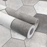 Adesivo Vinilico Lavavel para Piso Texturizado Hexágono Cinza - 1