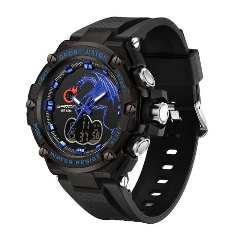 Relógio Sanda Esportes Militar Cronômetro Display Duplo M50