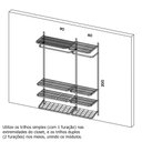 Ver imagem 2 de Guarda Roupa closet aramado sem portas CLR285 - 1,60m Smart Black