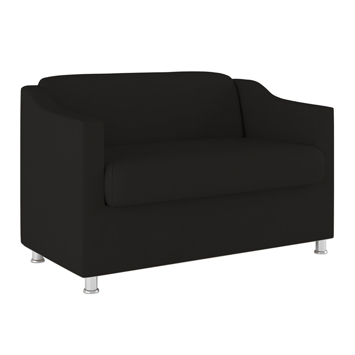 Sofá Namoradeira 2 Lugares Tilla Sala de Espera – Balaqui Decor Cor:Preto