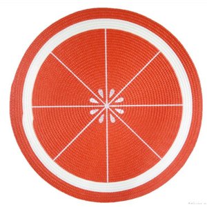 Jogo Lugar Americano Redondo Laranja 38cm Feito à mão Sousplat Decoração Mesa Jantar Descanso Prato