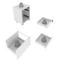 Ver mais imagens de Conjunto Escritório 5 Peças com 1 Escrivaninhas, 1 Gaveteiro, 1 Estante e 2 Armários Multiuso Branco