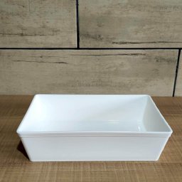 Kit 6 Travessa Retangular 2,2l Branca Servir a Mesa Salada Sobremesa Risoto Coza - 2