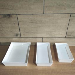 Kit 6 Travessa Retangular 2,2l Branca Servir a Mesa Salada Sobremesa Risoto Coza - 9