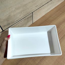 Kit 6 Travessa Retangular 2,2l Branca Servir a Mesa Salada Sobremesa Risoto Coza - 3