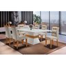 Conjunto Sala de Jantar Mesa 180cm Tampo em Mdf Canto Reto Clarice com 6 Cadeiras Valentina Rufato - 1