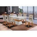 Ver imagem 1 de Conjunto Sala de Jantar Mesa 180cm Tampo em Mdf Canto Reto Clarice com 6 Cadeiras Valentina Rufato