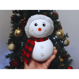 Decoração Casa Festa Natal Boneco Das Neves em Cerâmica:vermelho Preto Xadrez - 2