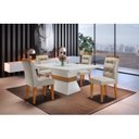Ver imagem 1 de Conjunto Sala de Jantar Mesa 120cm Tampo em Mdf Clarice com 4 Cadeiras Valentina Rufato