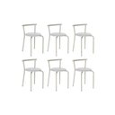 Ver imagem 1 de Kit 6 Banquetas de Cozinha 105 6 Uni Prata/courano Branco - Carraro