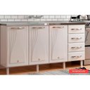 Ver imagem 3 de Módulo Cozinha Telasul Star New Balcão 3 Portas e 4 Gavetas s/ Tampo 120cm Branco