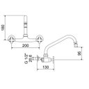 Ver imagem 5 de Misturador Cozinha Parede com Arejador Articulável Nya 3003 C 22 1/4V Ba Aap Bl Meber Metais Cromado