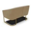 Ver imagem 3 de Sofá Namoradeira 2 Lugares Base Industrial Dourado Stella Suede Marrom Rato D03 - D’Rossi