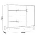 Ver mais imagens de Cômoda Sapateira Abruzzo A04 1 Porta 4 Gavetas MDF Puxador Meia Lua Cinamomo Branco Lyam Decor