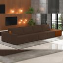 Ver imagem 6 de Sofá Ilha Modular para Sala 392cm com Puff Dublin K01 Veludo Marrom Sintético Caramelo - Lyam