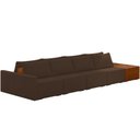 Ver imagem 1 de Sofá Ilha Modular para Sala 392cm com Puff Dublin K01 Veludo Marrom Sintético Caramelo - Lyam