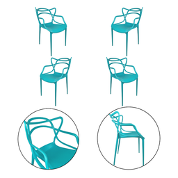 Kit 4 Cadeiras Allegra Indoor e Outdoor Design Atemporal:azul Turquesa - 2