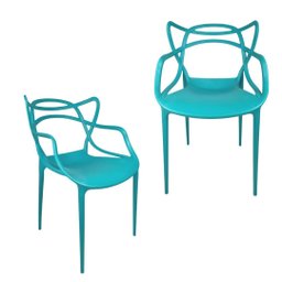 Kit 4 Cadeiras Allegra Indoor e Outdoor Design Atemporal:azul Turquesa - 7