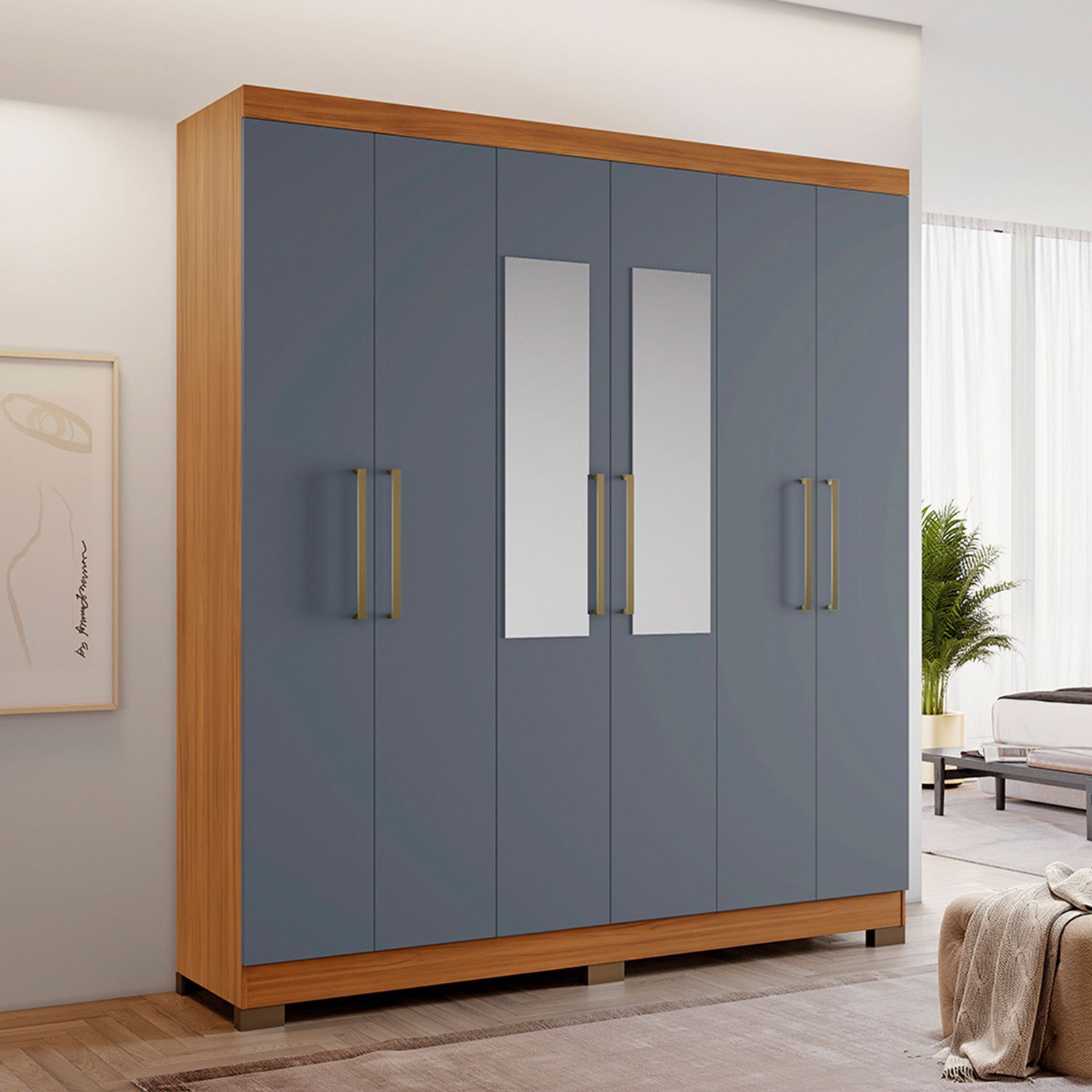 Guarda-Roupa NT 5190 Freijó com Griz - Notável | MadeiraMadeira
